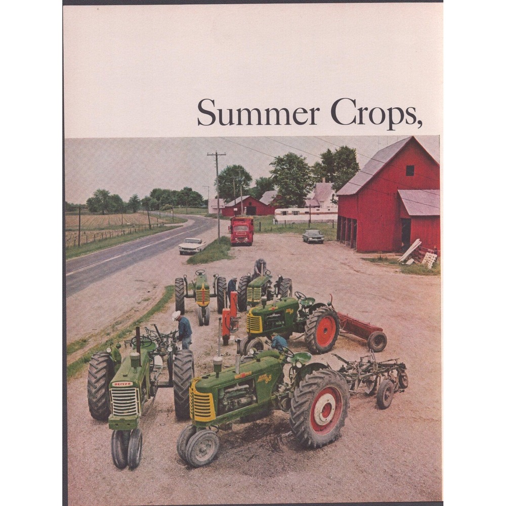 Vintage Oliver Tractor Summer Crops Print Ad Super 88 77 Farm Machinery Art